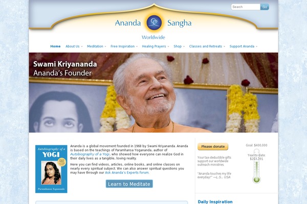 Site using Ananda-widgets plugin