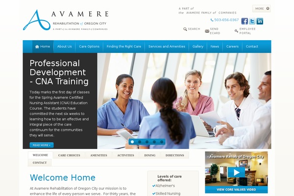 Site using Avamere-widgets plugin