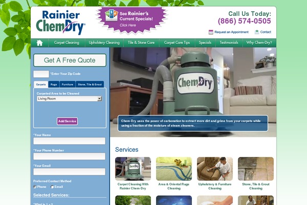 Site using Chemdry-coupons plugin