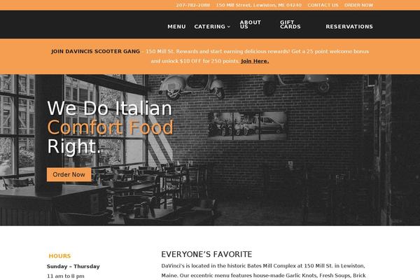 Site using Davincis-italian-eatery-customizations plugin