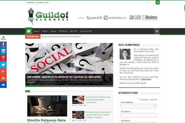 Site using Indeed-social-media plugin