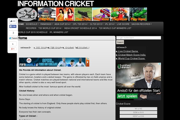 Site using Live Cricket Score plugin