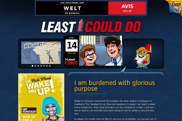 Comic Easel website example screenshot