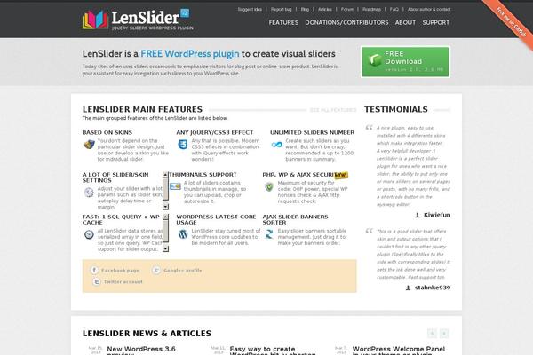 Site using Len Slider plugin