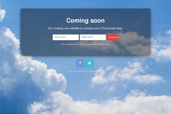 Site using EZP Coming Soon Page plugin