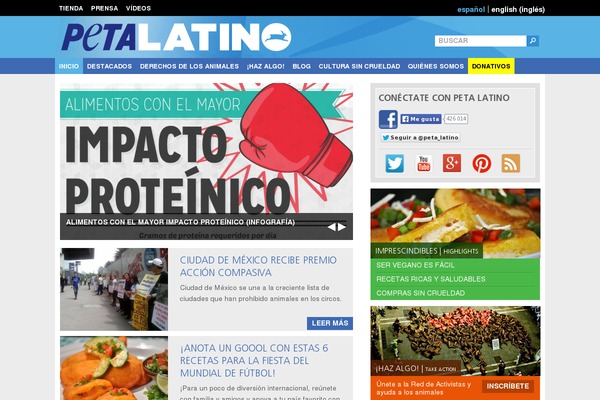 Site using Peta-latino-blocks plugin