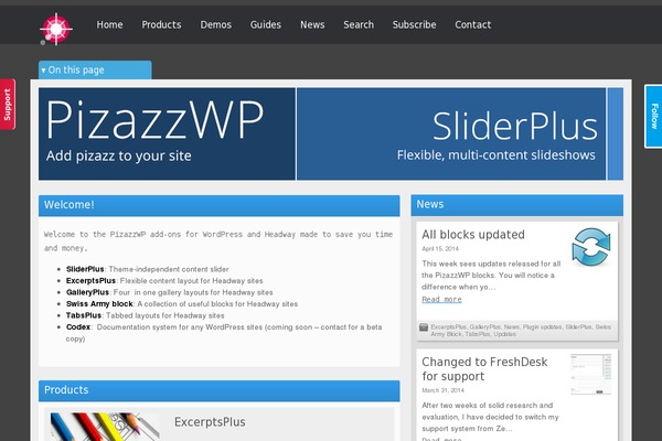 Site using Pizazzwp-sliderplus plugin