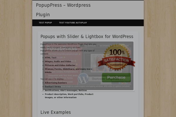 Site using Popup-press plugin