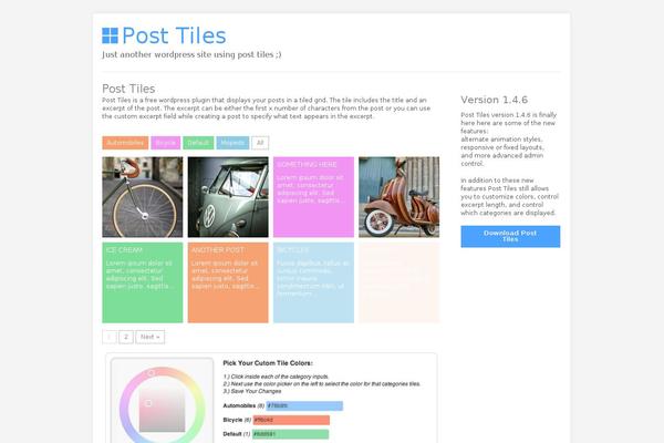 Site using Post Tiles plugin