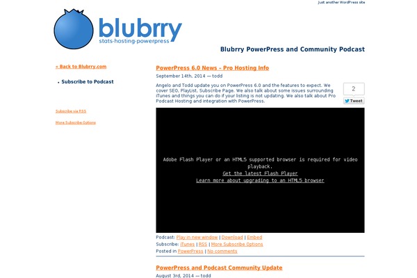 Site using Blubrry PowerPress Podcasting plugin plugin