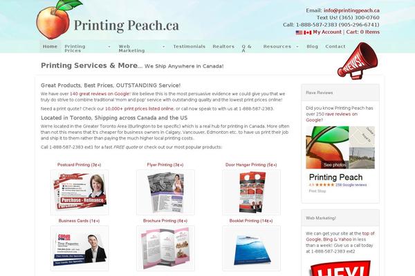 Site using PrintingPeachStore plugin