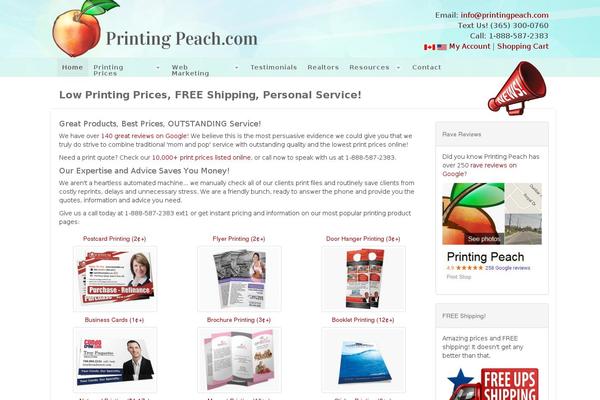 Site using PrintingPeachStore plugin