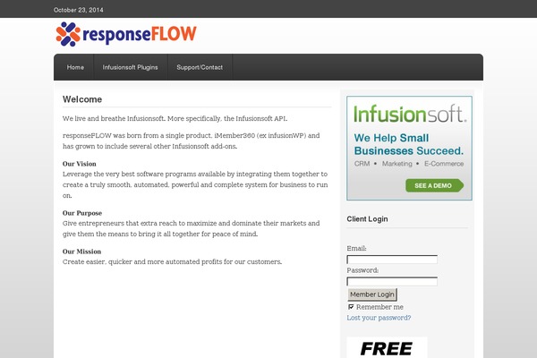 Site using Infusion4wp plugin