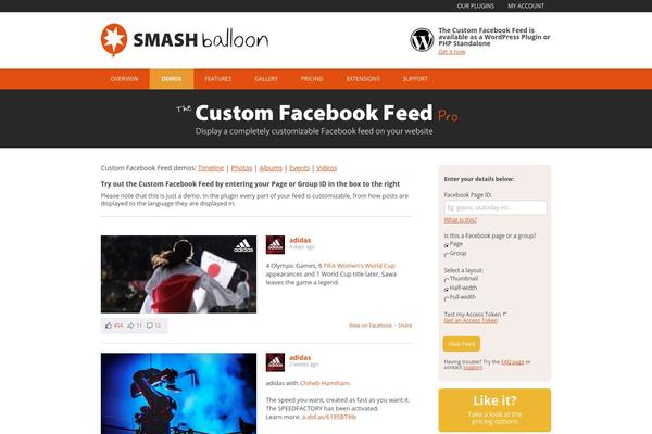 Site using Social-wall plugin