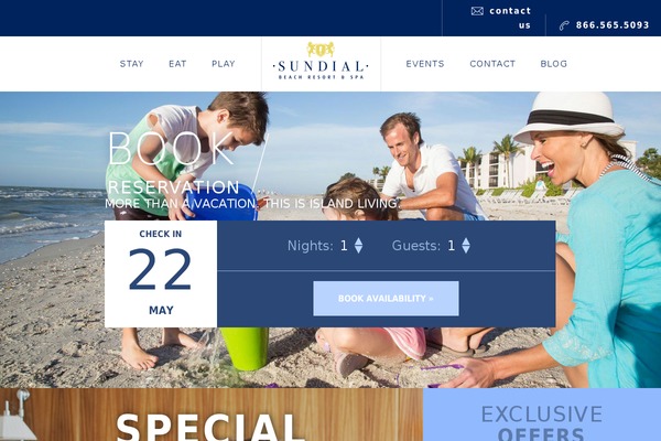 Site using Sundial-resort-booking-form plugin