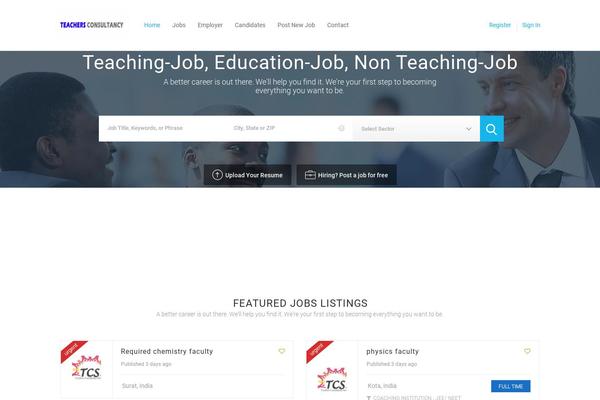 Site using Careerfy-framework plugin