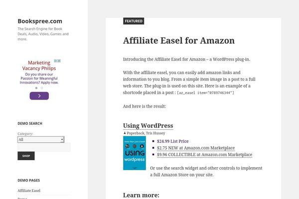 Site using Affiliate-easel-for-amazon plugin