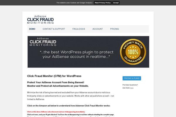 Site using Google AdSense Click-Fraud Monitoring Plugin plugin