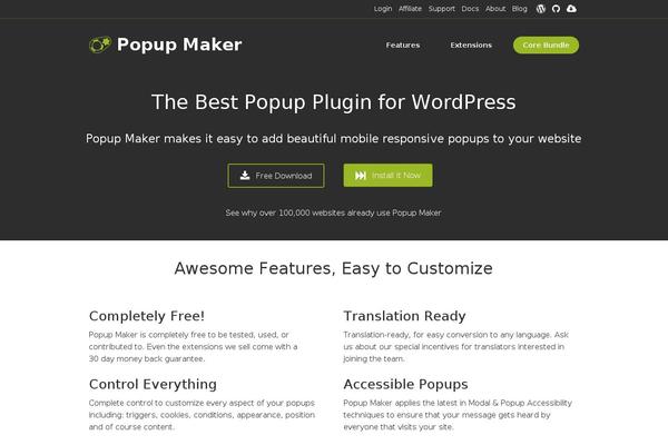 Site using Popup-maker-popup-analytics plugin
