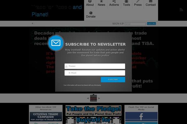 Site using PopUp by Supsystic plugin