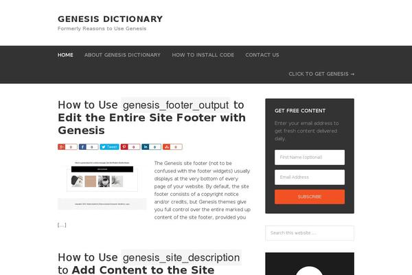 Site using Genesis Simple Share plugin