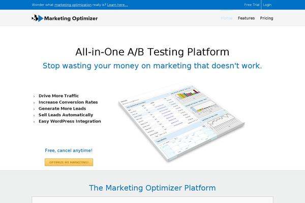 Site using Marketing-optimizer plugin