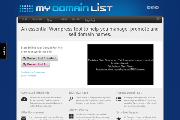 Site using My-domain-list-pro plugin
