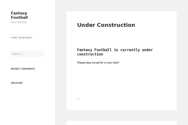 Site using Fantasy Football plugin