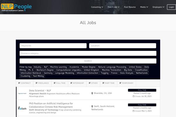 Site using Wp-job-manager-tags plugin