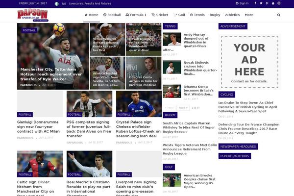 Site using Football Live Scores plugin