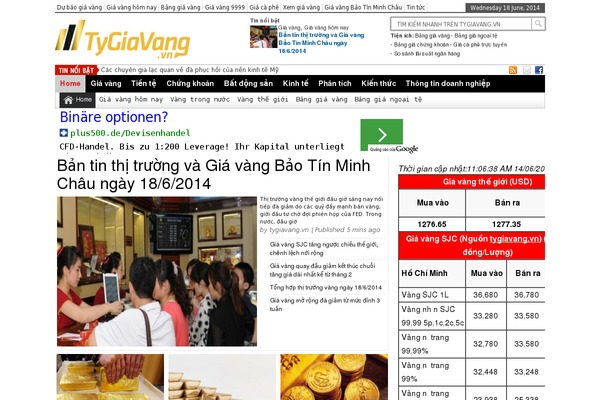 Site using Tygiavang-news plugin
