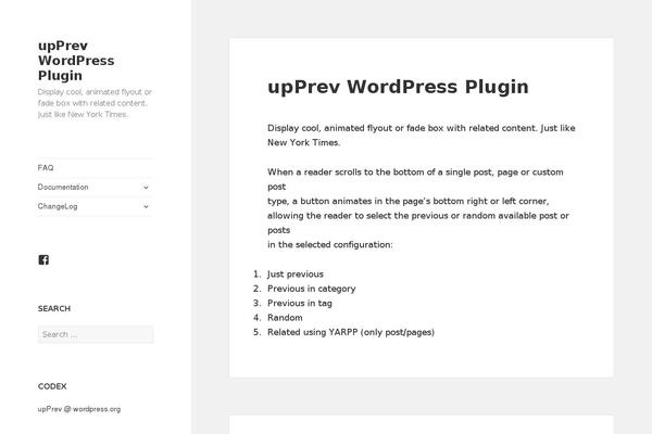 Site using upPrev plugin
