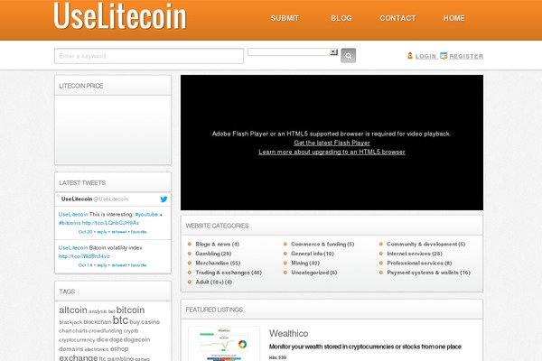 Site using Cryptocurrency Ticker plugin