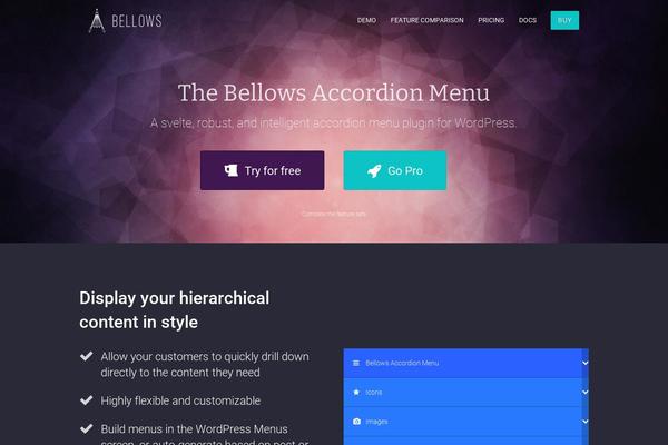 Site using Bellows-pro plugin