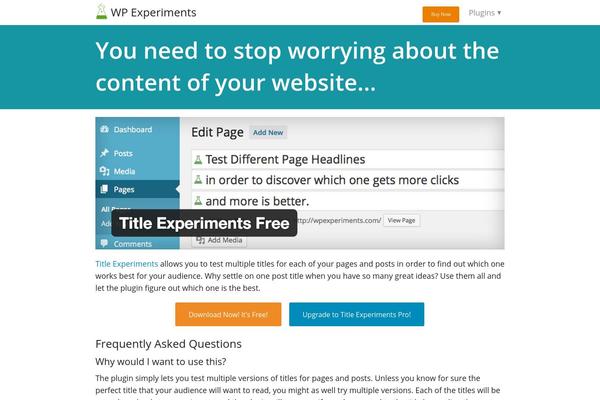 Site using Title Experiments Free plugin