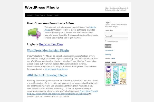 Site using WP Mingle plugin